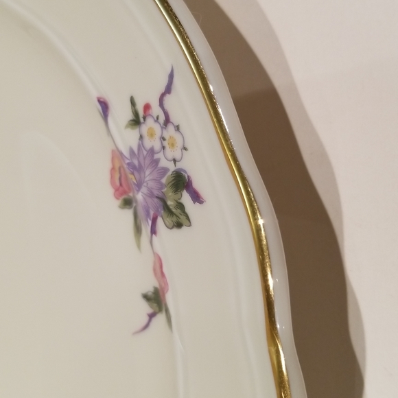 VINTAGE Bernardaud Limoges Porcelain Cake Plate WITH TWO gilt HANDLES - Picture 2 of 16
